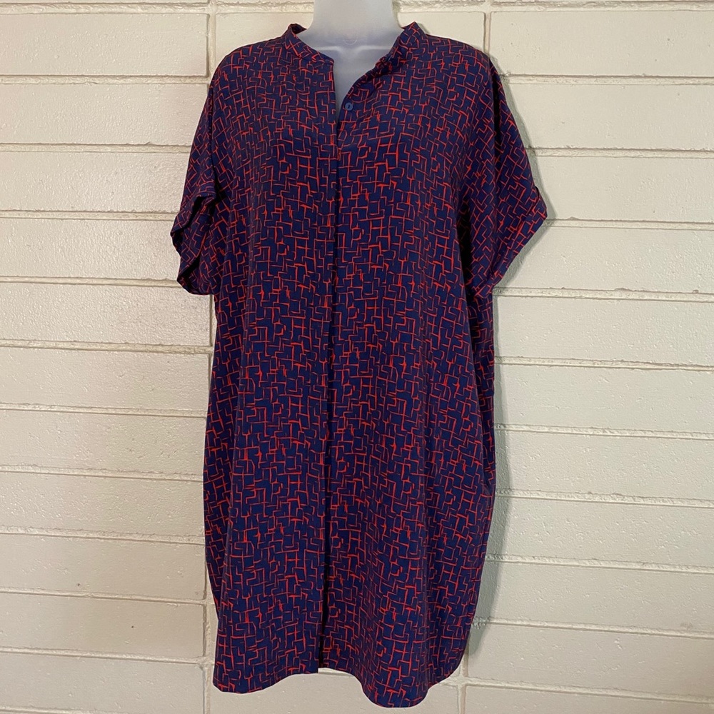 Prologue red & blue shirtdress - size M
